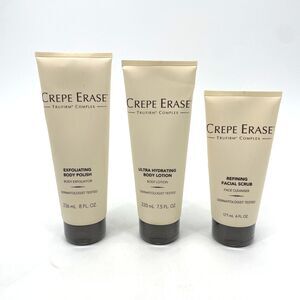 Crepe Erase Set TRUFIRM COMPLEX Facial Scrub 6oz Body Polish 8oz Body Lotion 7.5